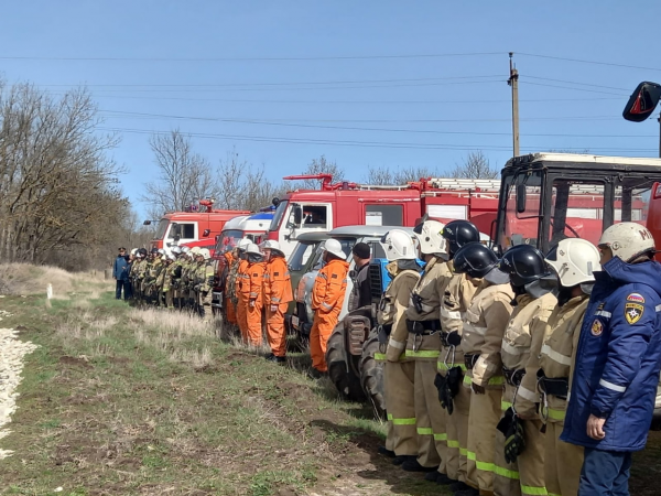 На территории Ленинского лесничества проведено пожарно-тактическое учение