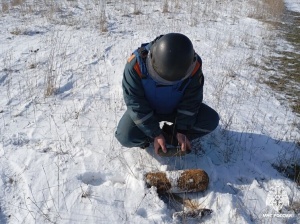 Две авиабомбы и артиллерийский снаряд обнаружили за селом в Ленинском районе