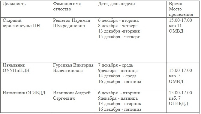 В ОМВД России по Ленинскому району будет осуществляться правовое консультирование граждан