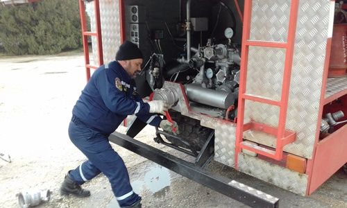 В пгт. Багерово Ленинского района прошли совместные пожарно-тактические занятия